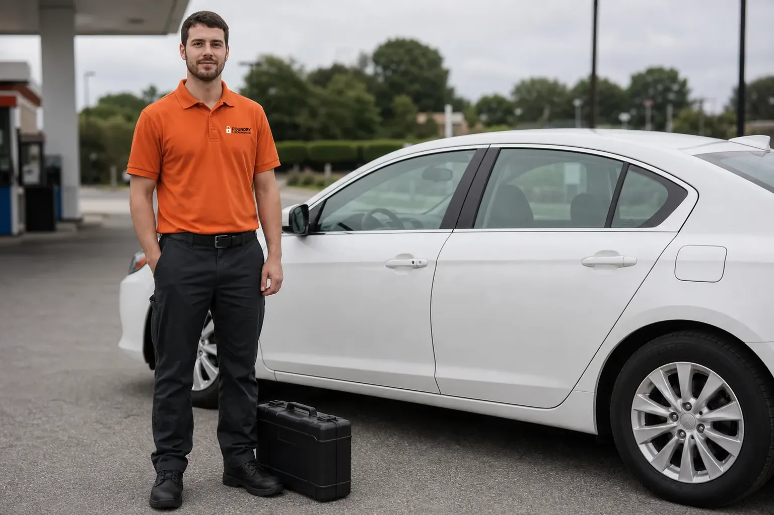 Locksmith opening a locked car door in Mountain View, CA